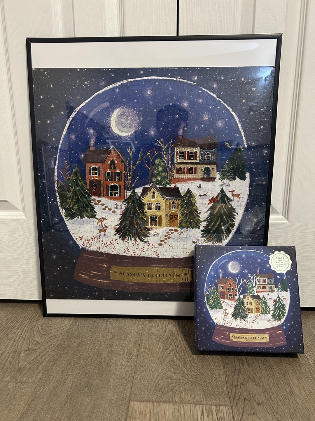Framed Galison Snow Globe Puzzle - Season's Greetings - photo 2