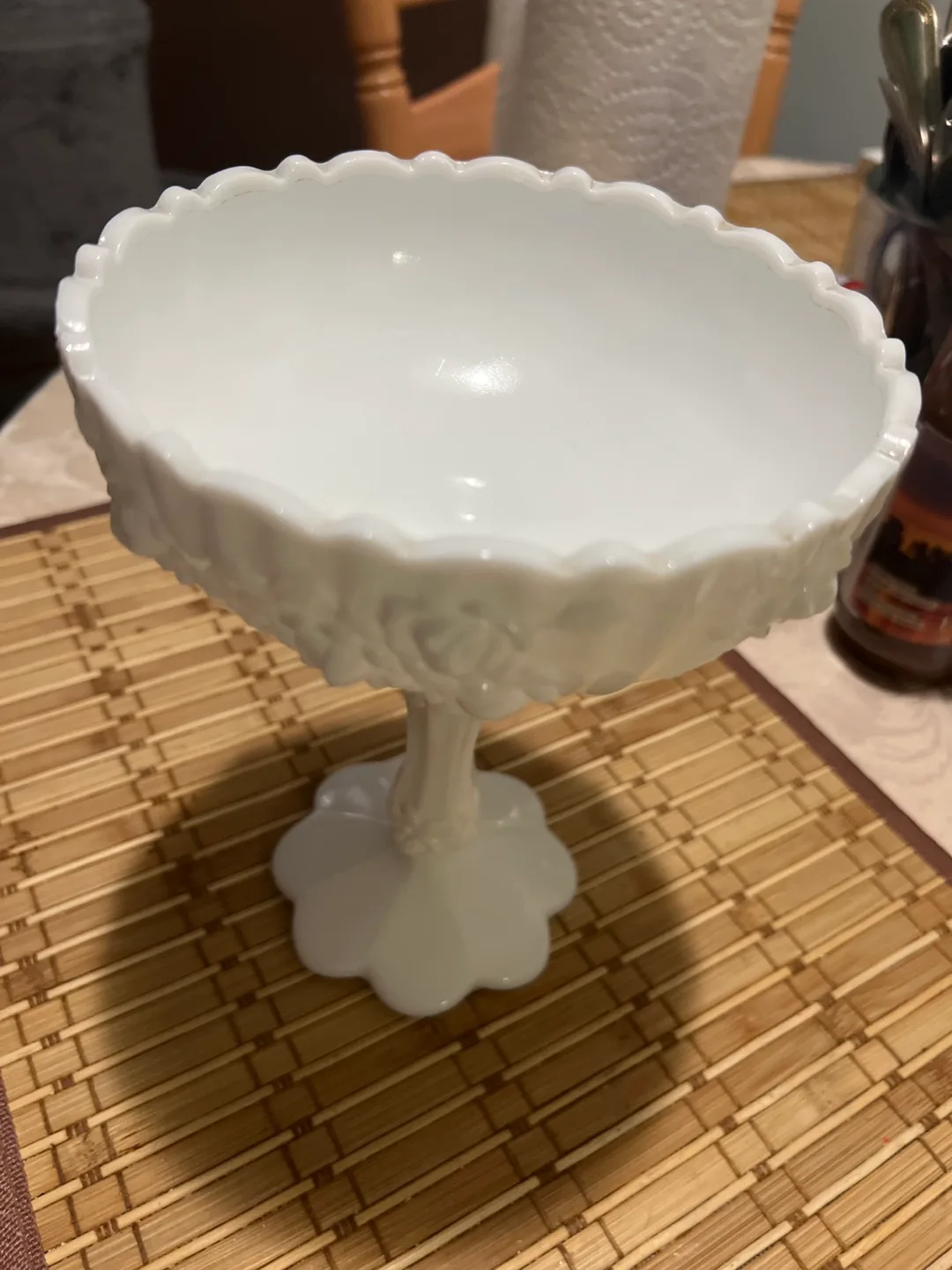 Vintage Milk Glass Compote Bowl image indicator(2)