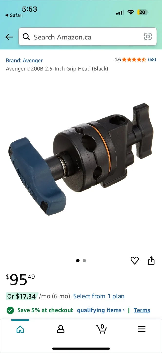 Avenger D200B 2.5" Grip Head – Black (16mm Socket) thumbnail
