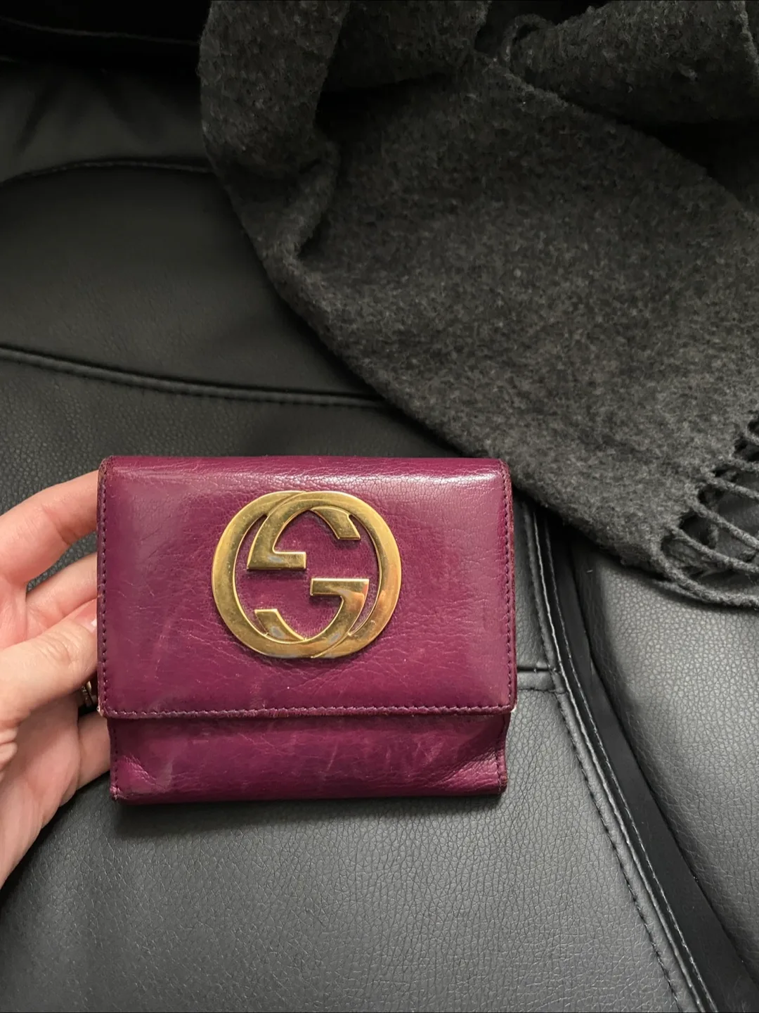 Gucci Purple Leather Wallet thumbnail