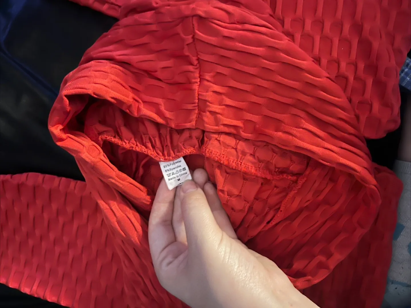 Red Textured Leggings thumbnail