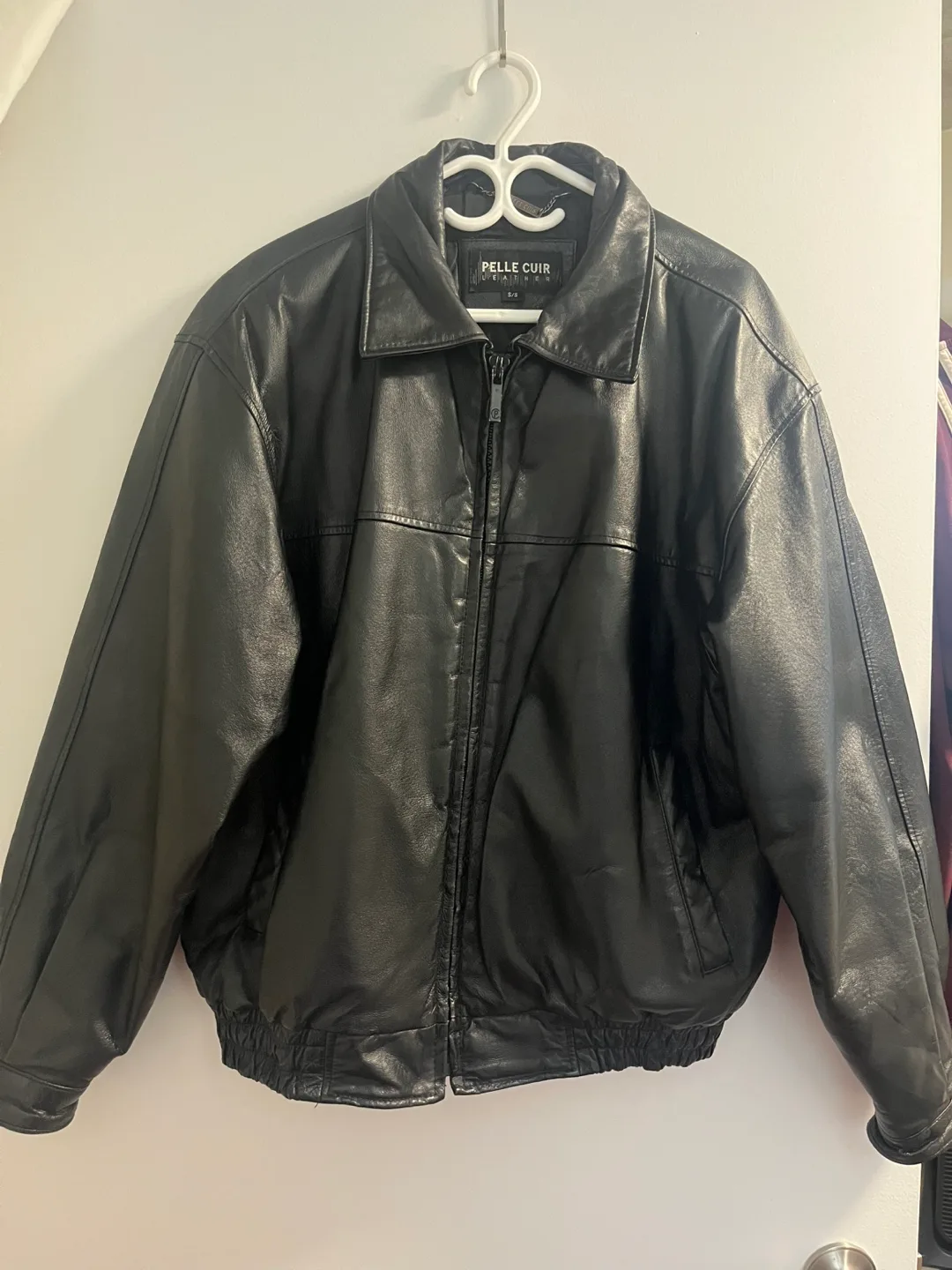 Pelle Cuir Black Genuine Leather Jacket - Size S/S thumbnail