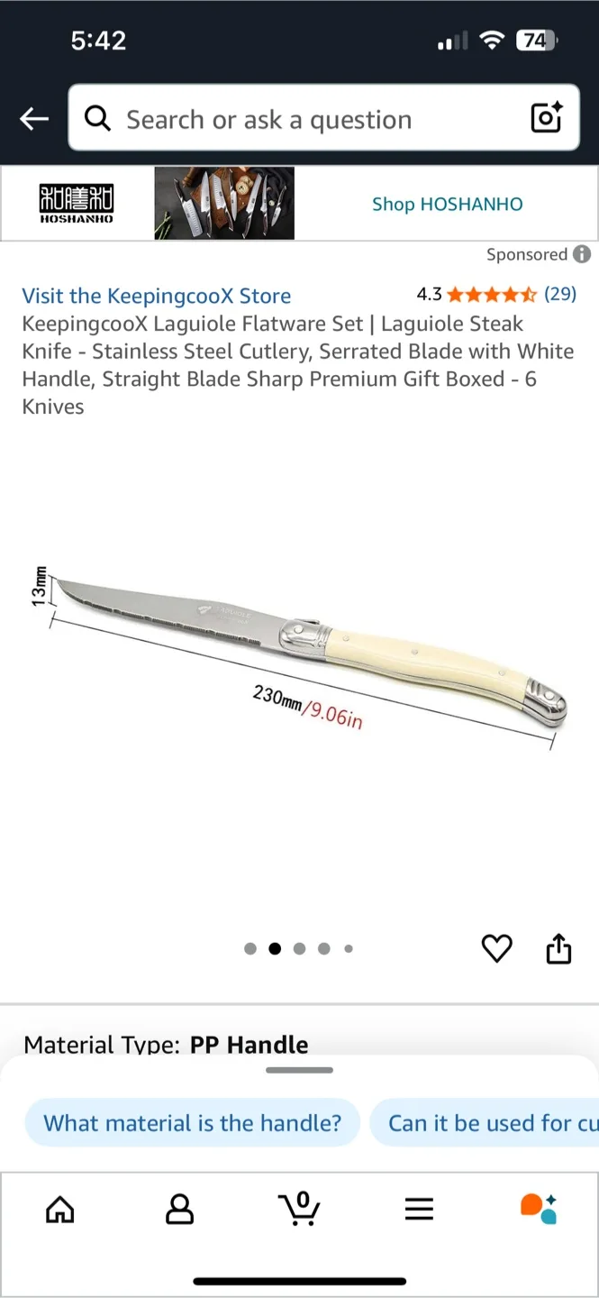 Laguiole Steak Knife with Serrated Blade image indicator(6)