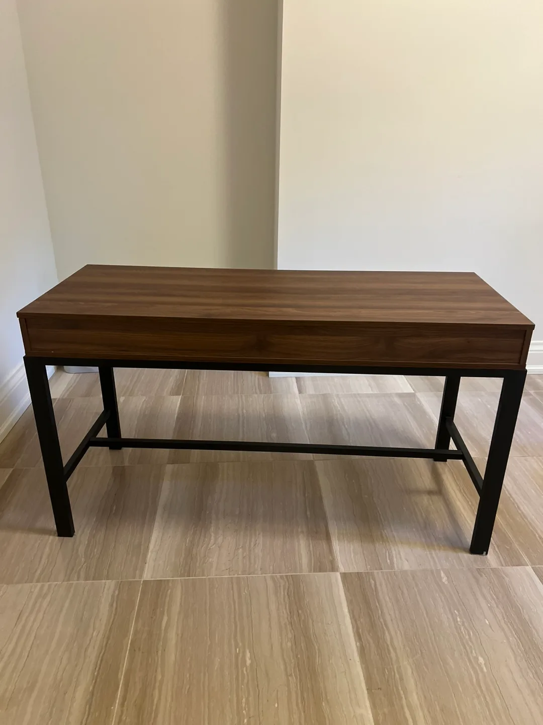 Brown Desk with Black Metal Frame thumbnail