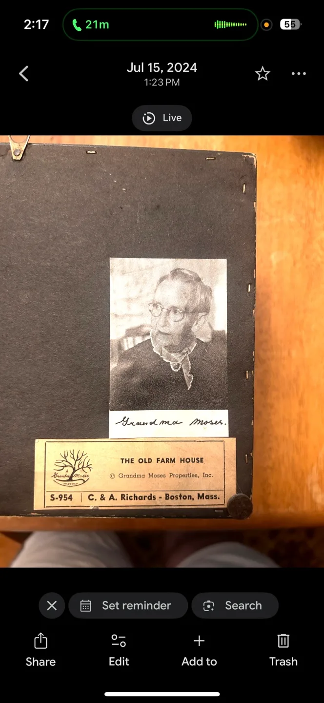 Grandma Moses Framed Prints authentic signed with COA image indicator(5)