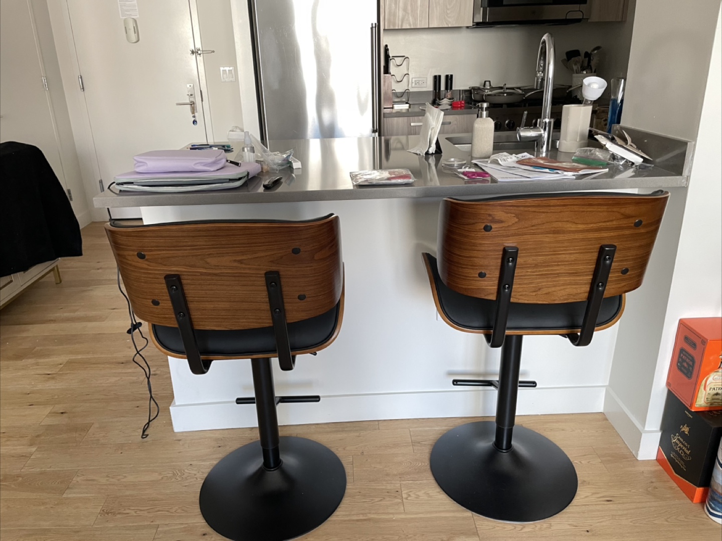 LumiSource Chicago Swivel Bar Stools - Pair