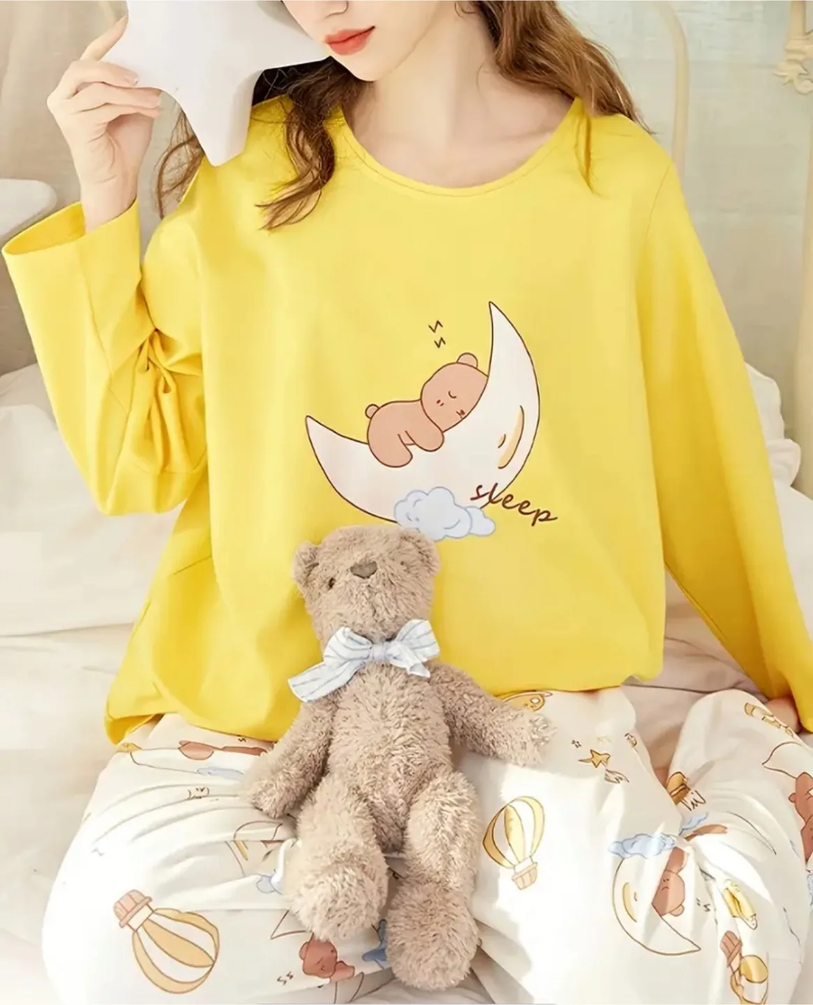 Cute Yellow Bear Pajama Set thumbnail