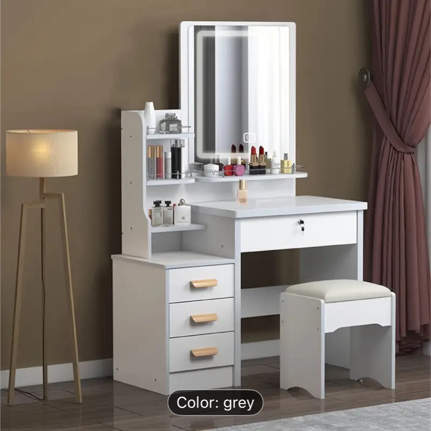 Vanity Makeup Table with Lighted Mirror - photo 3