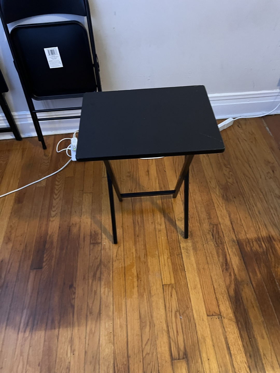 2 Black Folding TV Tables