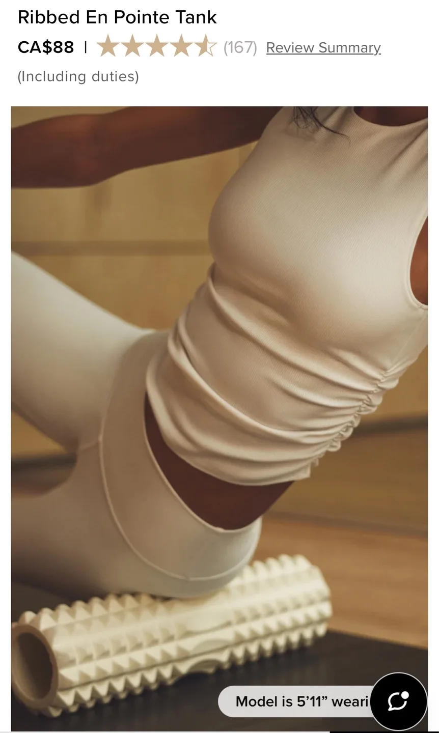 ALO Ribbed En Pointe Tank - Black & White image indicator(2)