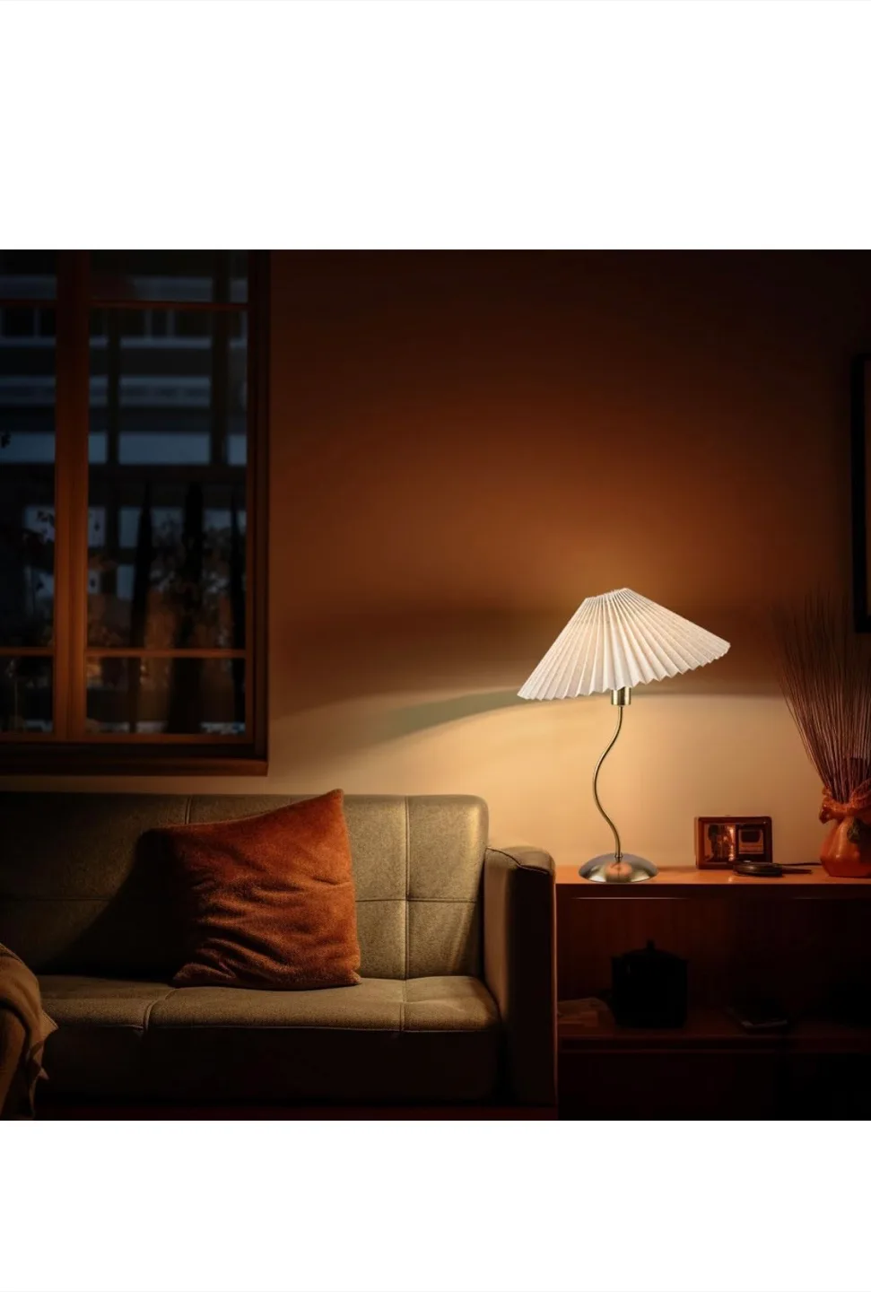Table Lamp with Pleated Shade image indicator(2)