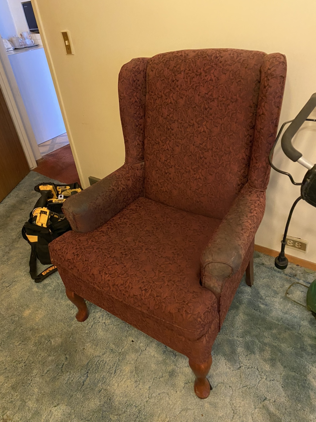 Burgundy Wingback Armchair - photo 2