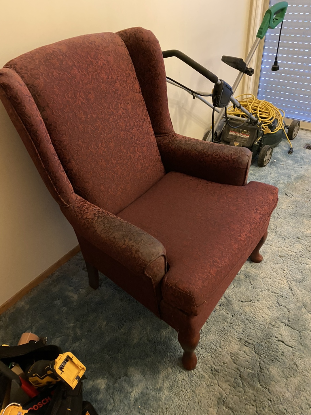Burgundy Wingback Armchair - photo 3