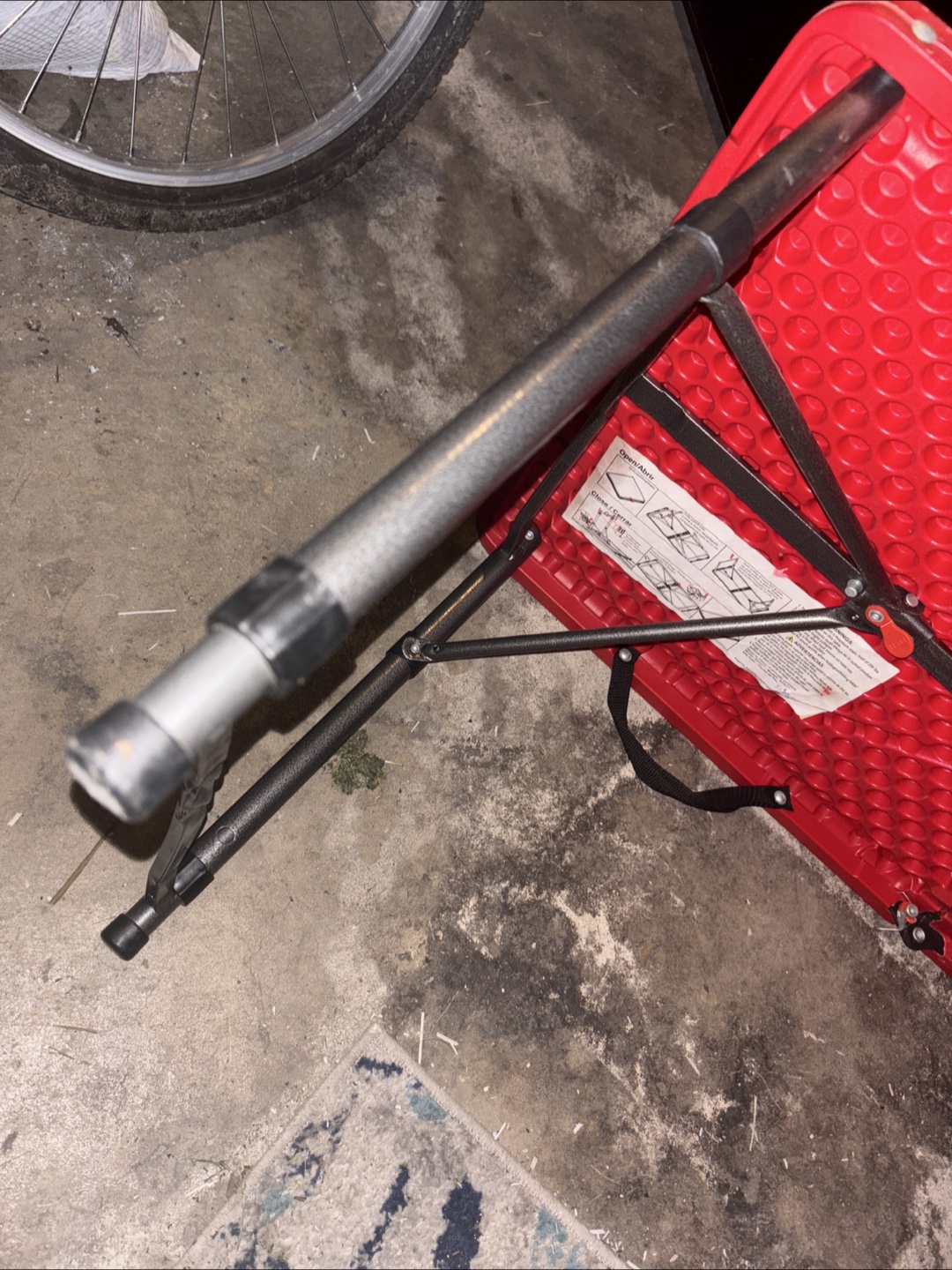 Red kids table . Adjustable legs to make higher - photo 3