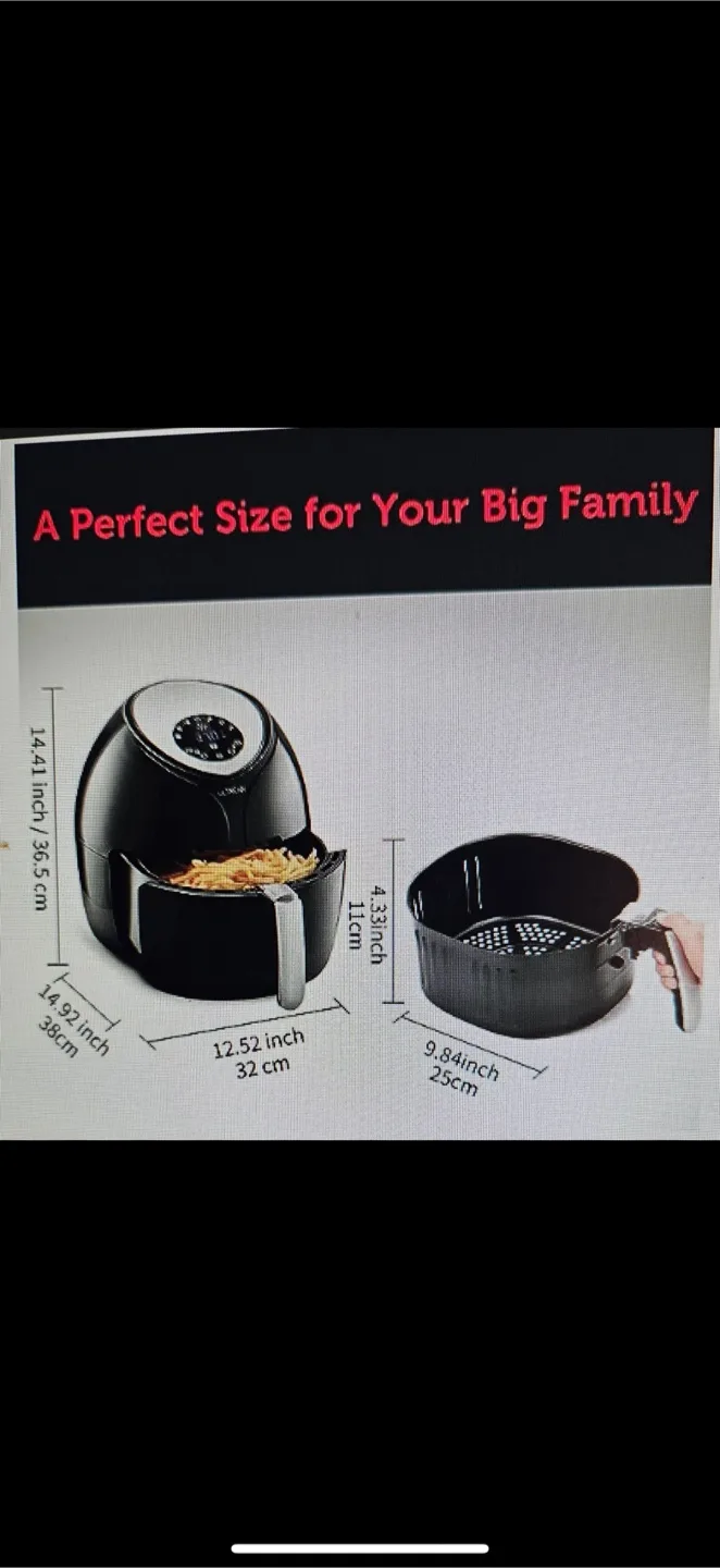 Ultrean Air Fryer 6 Quart Family Size image indicator(3)