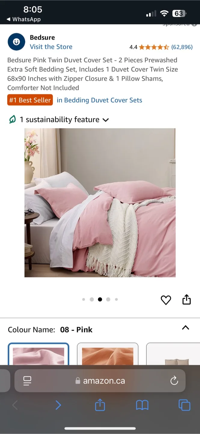 New sealed Pink Twin Duvet Cover Set image indicator(3)