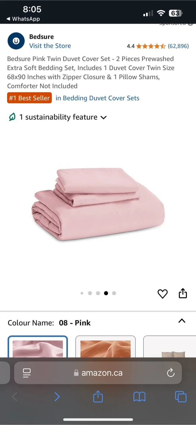 New sealed Pink Twin Duvet Cover Set image indicator(4)