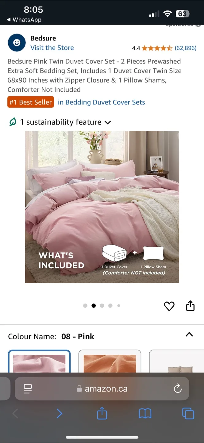 New sealed Pink Twin Duvet Cover Set image indicator(2)