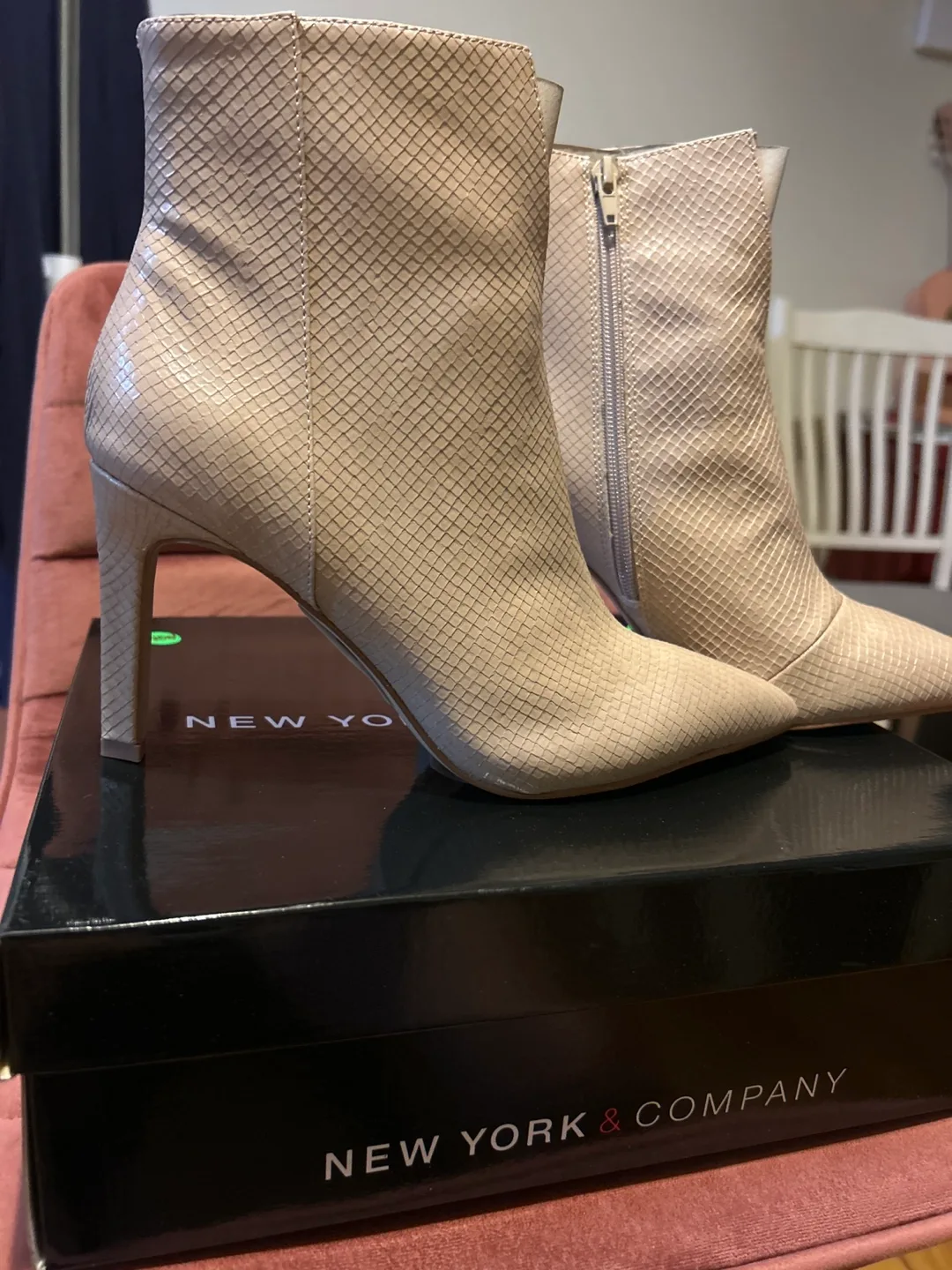 New York & Company Nude Gwen Booties Size 8.5 thumbnail