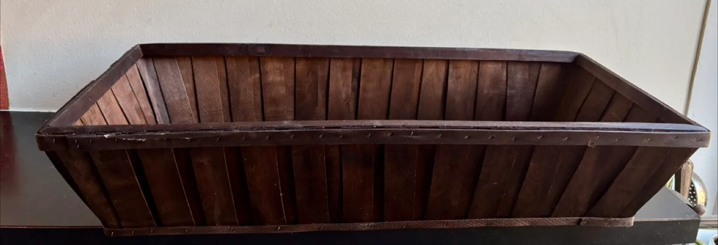 Dark Brown Wooden Storage Basket image indicator(4)