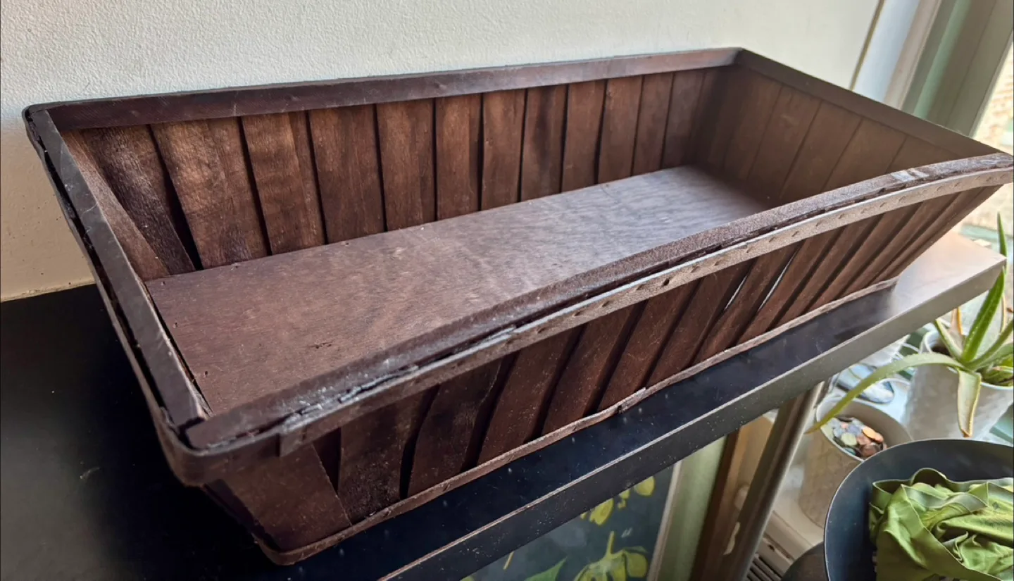 Dark Brown Wooden Storage Basket image indicator(2)