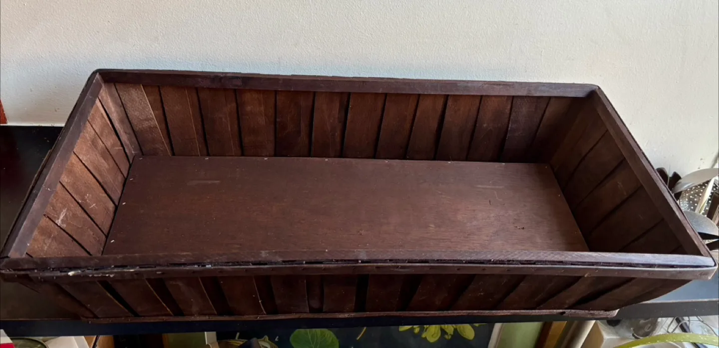 Dark Brown Wooden Storage Basket image indicator(5)