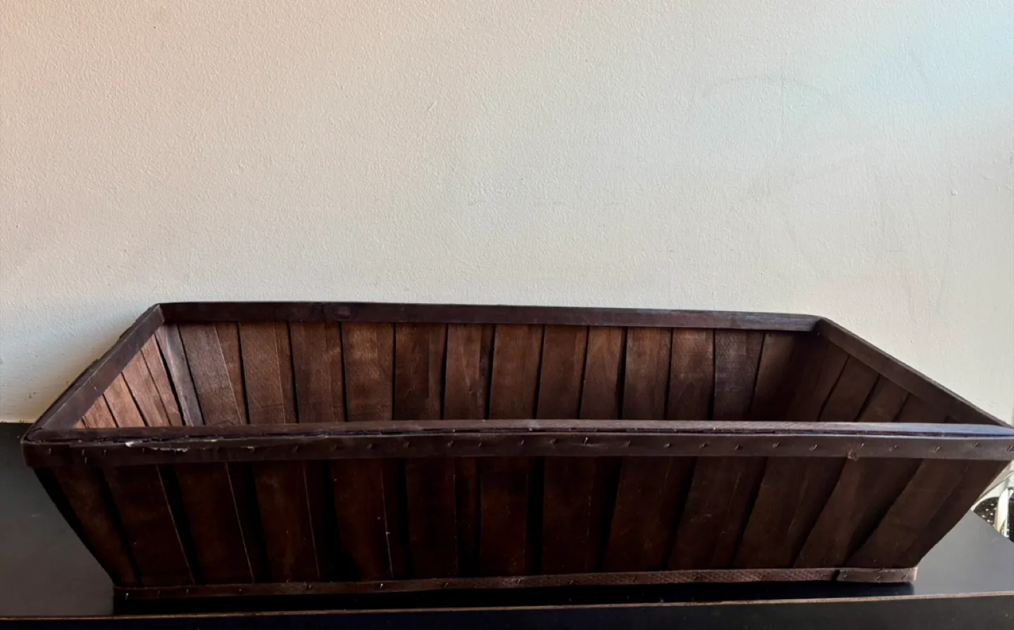 Dark Brown Wooden Storage Basket image indicator(3)