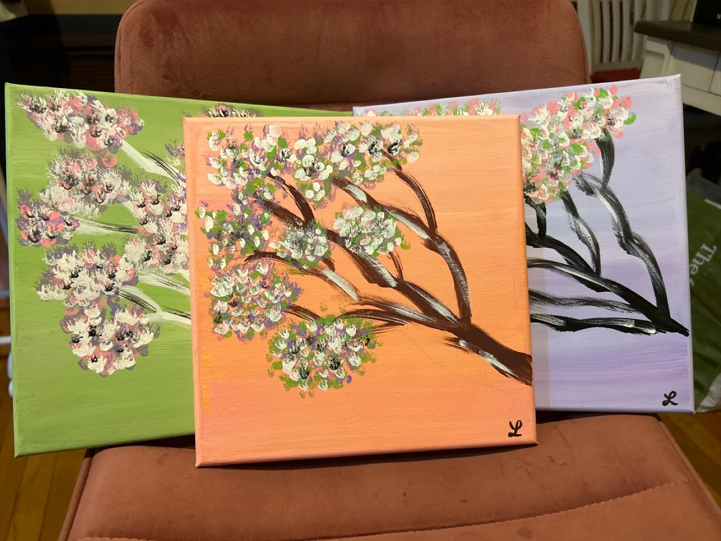 3 seasons- Floral Canvas Art - Set of 3 thumbnail