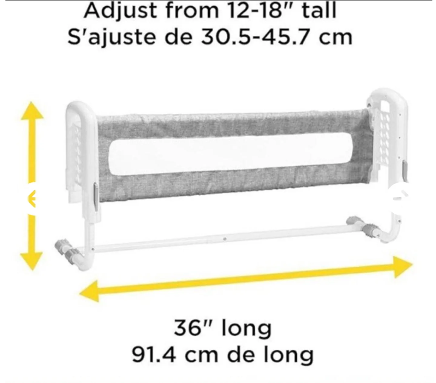 Safety 1st Top of Mattress Bedrail, Grey/White thumbnail