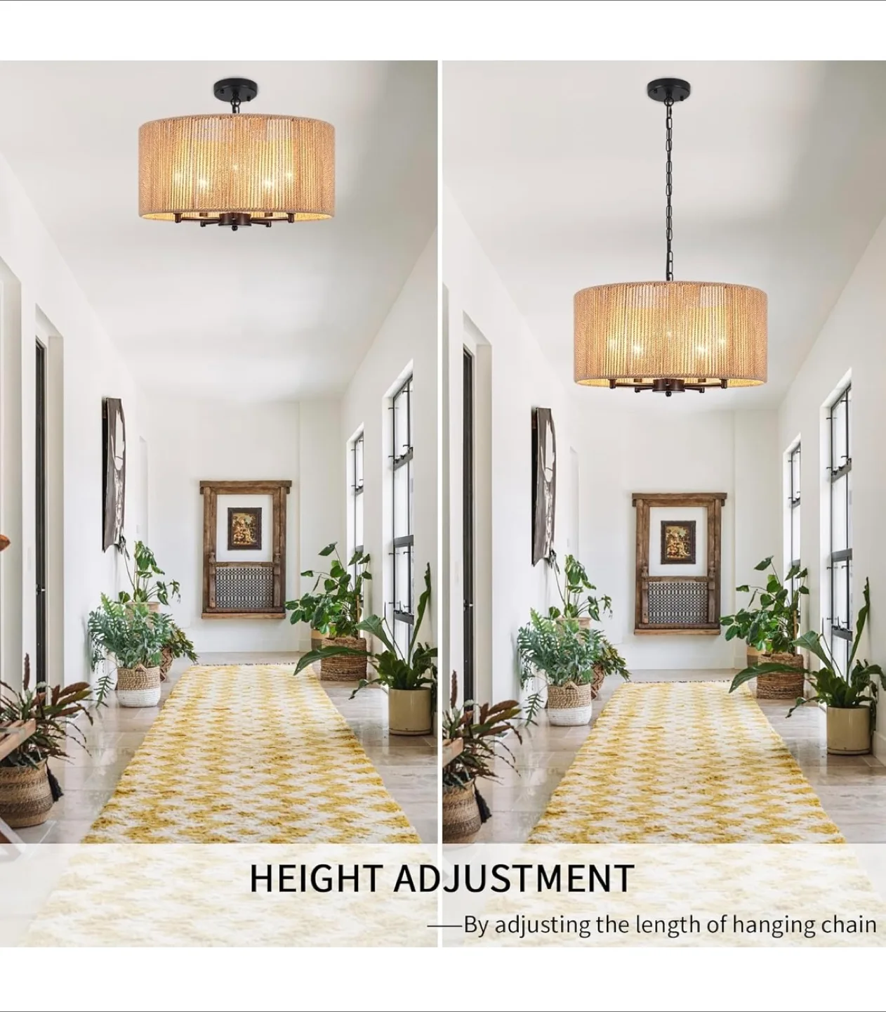 Rope Wrapped Drum Chandelier image indicator(3)