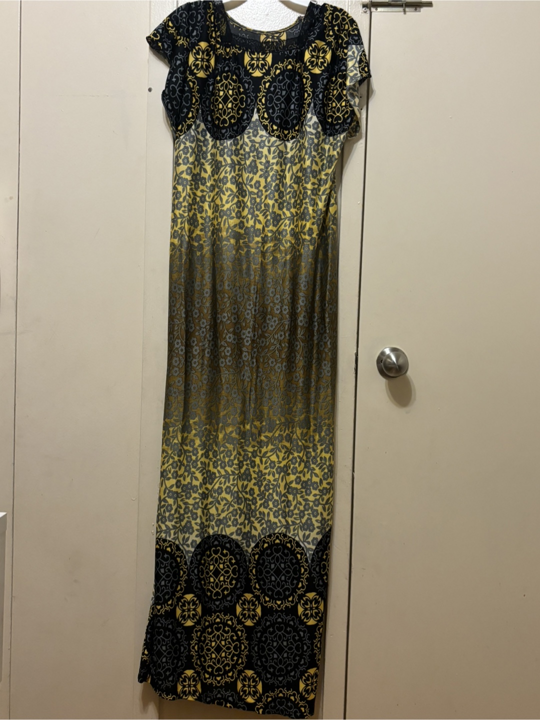 Floral Dress, Yellow & Black
