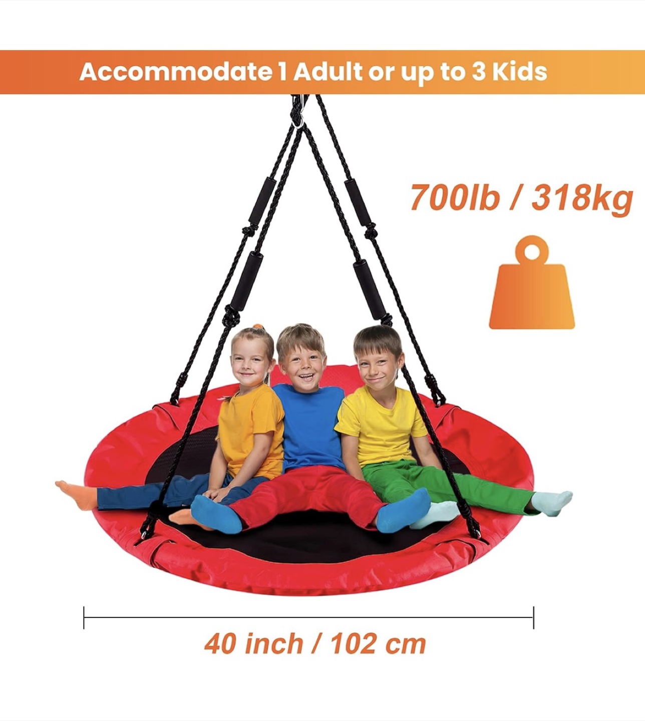 Little LogiQ 40" Red Saucer Swing - photo 2