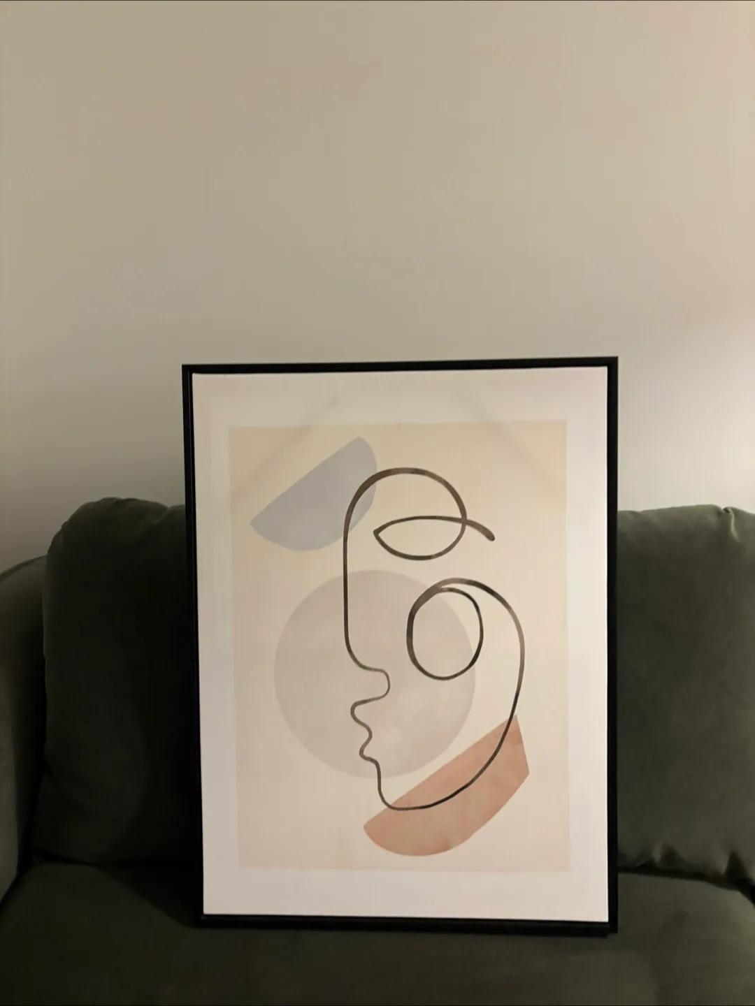 Framed Abstract Face Line Art Print thumbnail