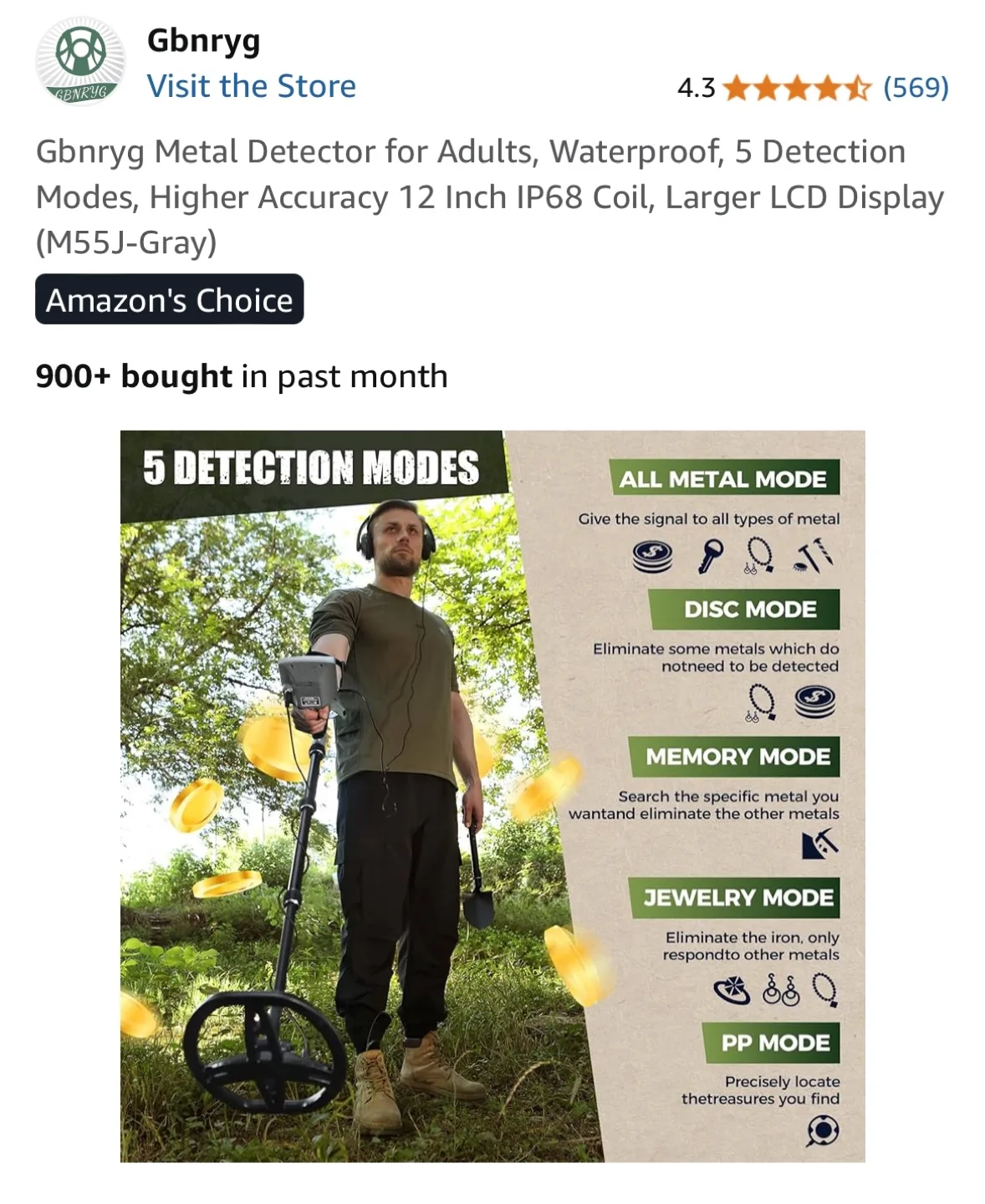 Gbnryg Metal Detector for Adults (M55J-Gray) image indicator(5)