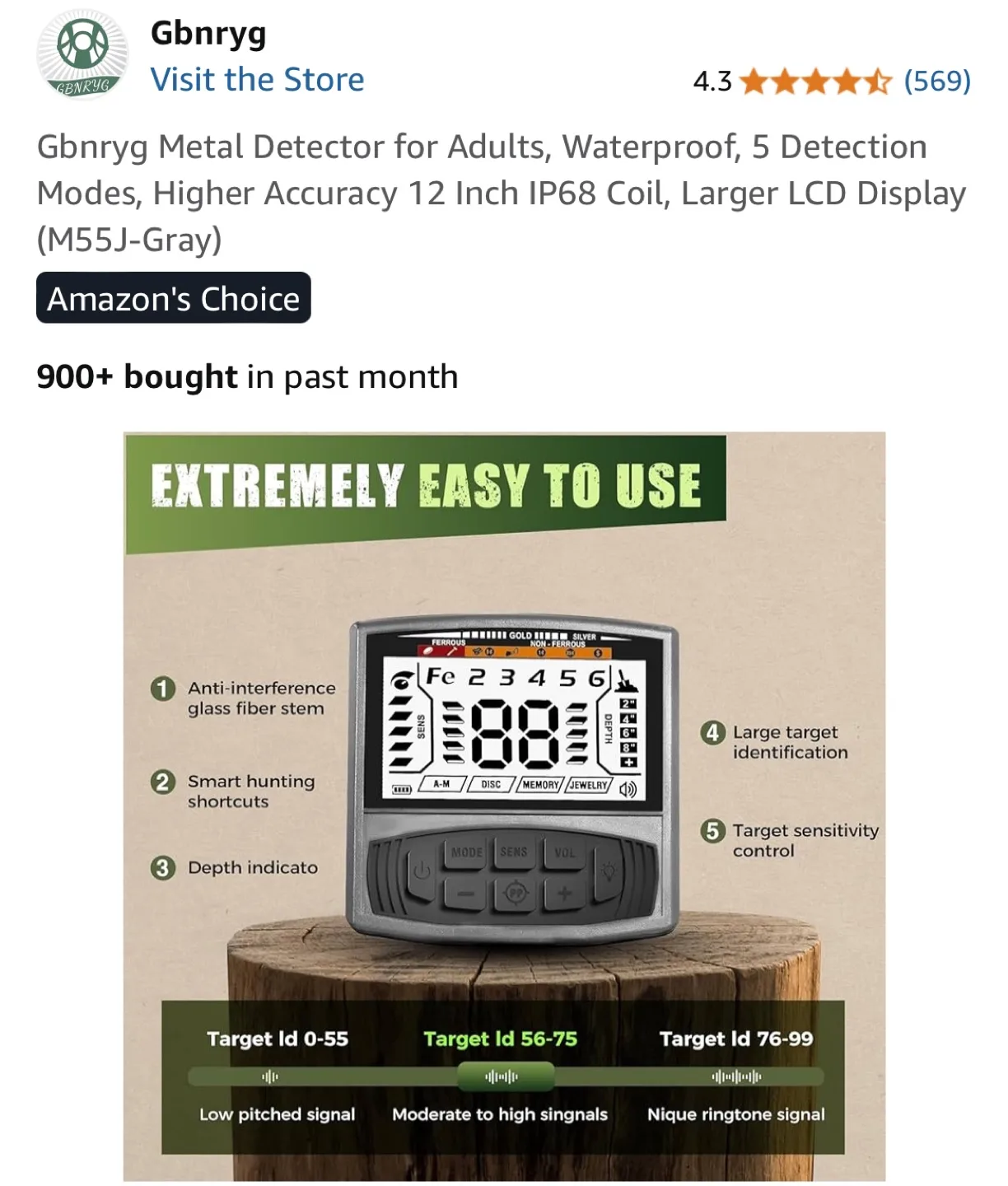 Gbnryg Metal Detector for Adults (M55J-Gray) image indicator(3)