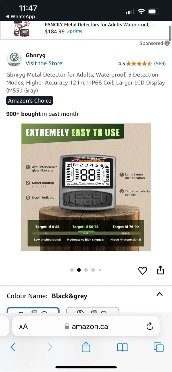Gbnryg Metal Detector for Adults (M55J-Gray) image indicator(2)