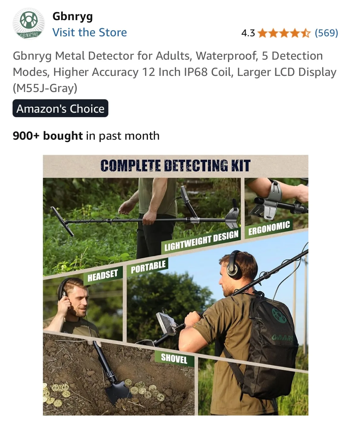 Gbnryg Metal Detector for Adults (M55J-Gray) image indicator(7)