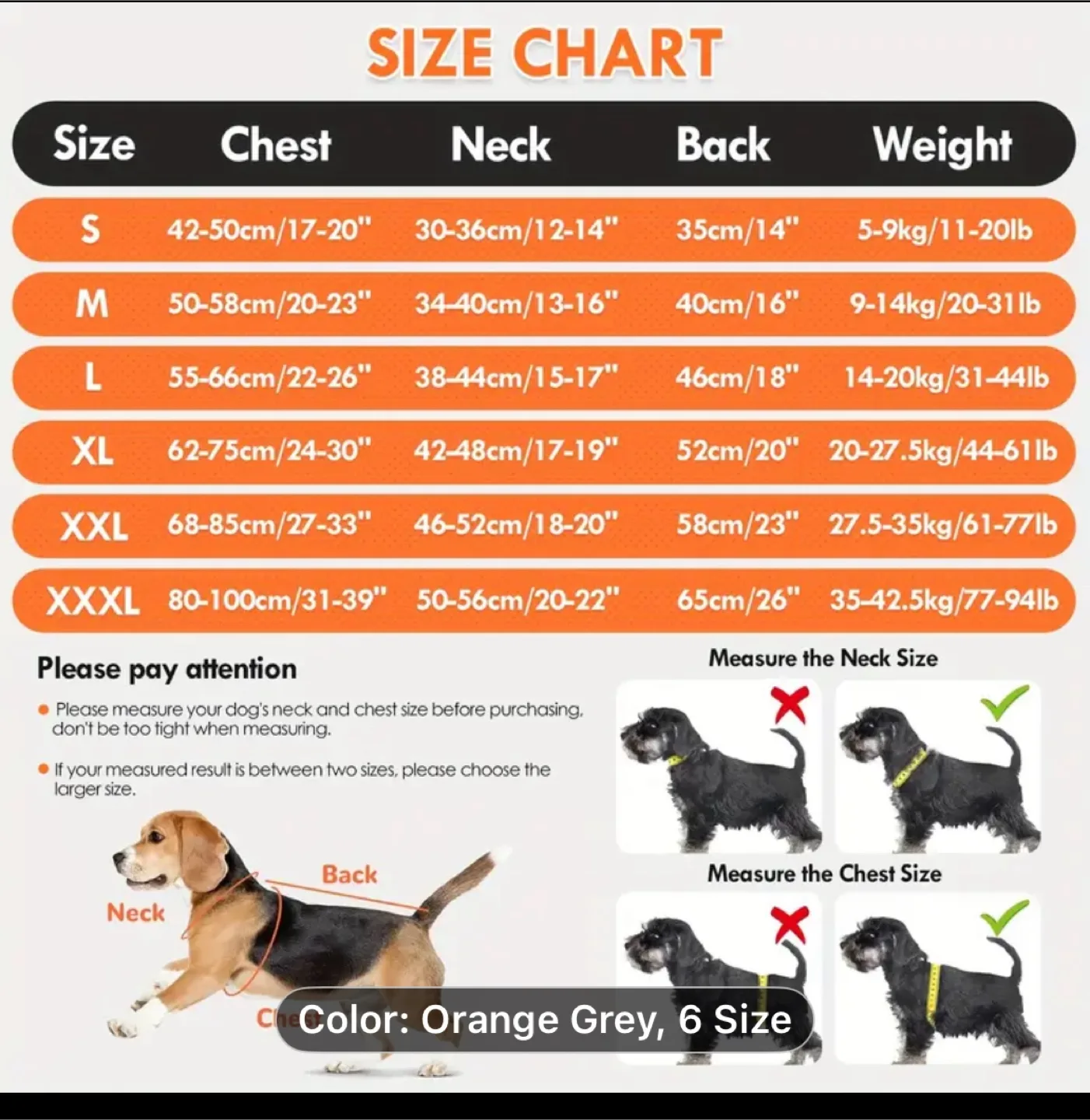 Orange & Grey Dog Cooling Vest - Size XXL image indicator(2)