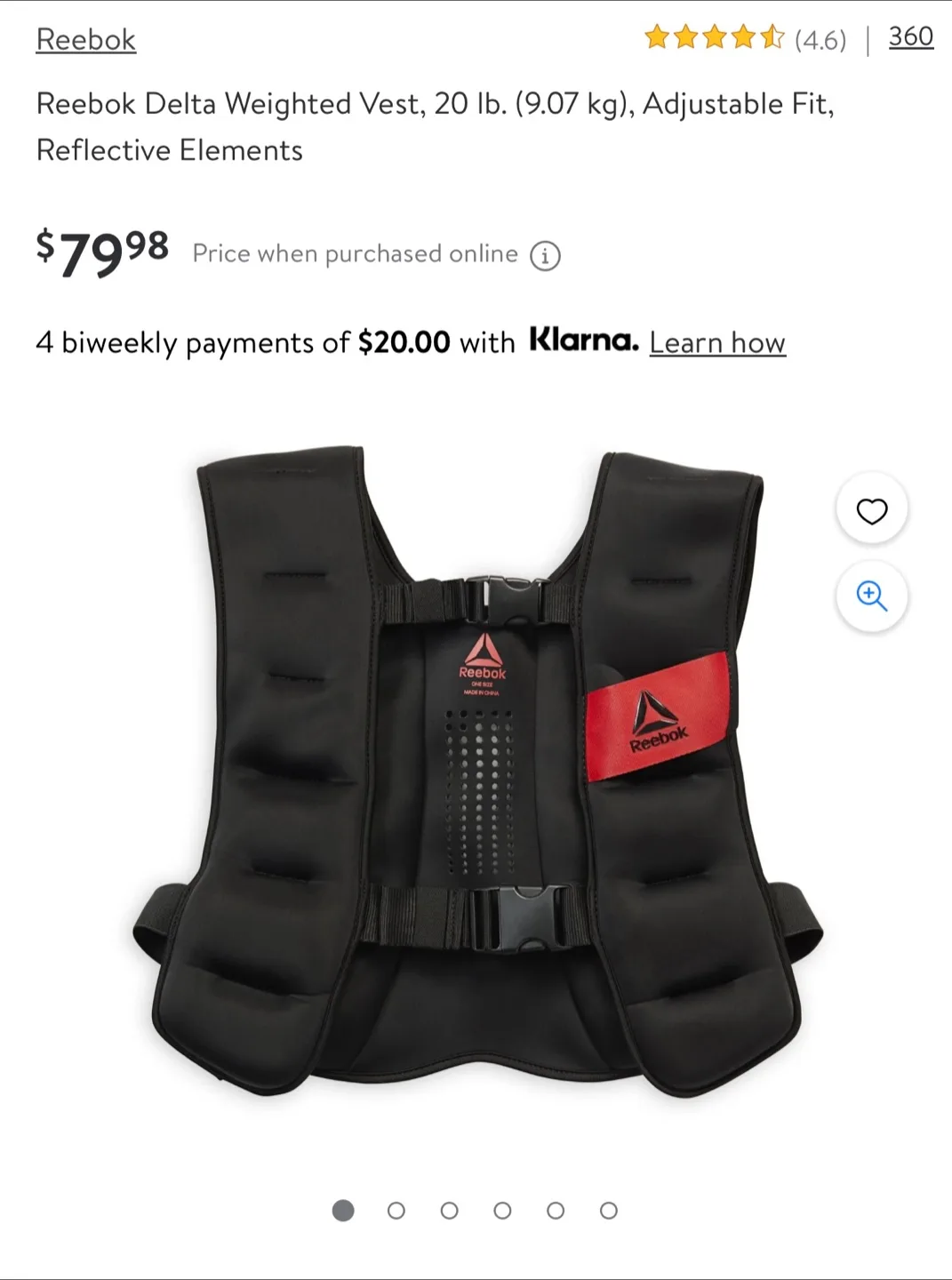 Reebok Delta Weighted Vest - 20 lb thumbnail