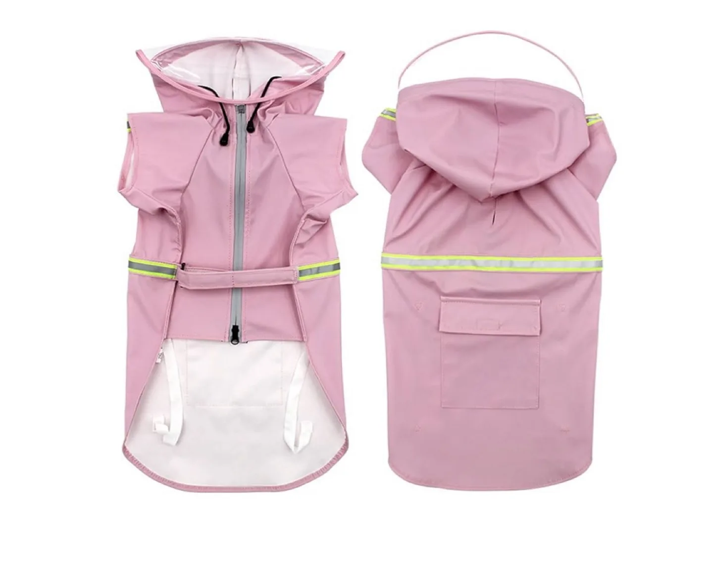 Pink Dog Raincoat Waterproof Hooded Rain Jacket - Pink 5XL thumbnail