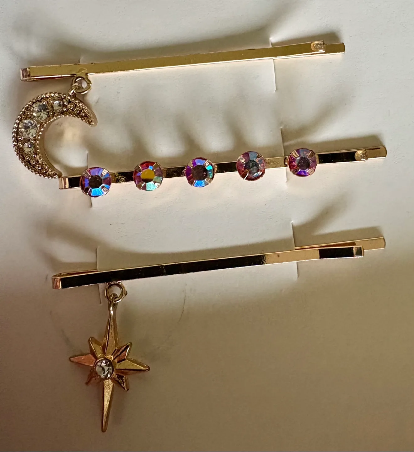 Betsey Johnson Star Moon Earrings Hair Pins Gift Set New image indicator(3)