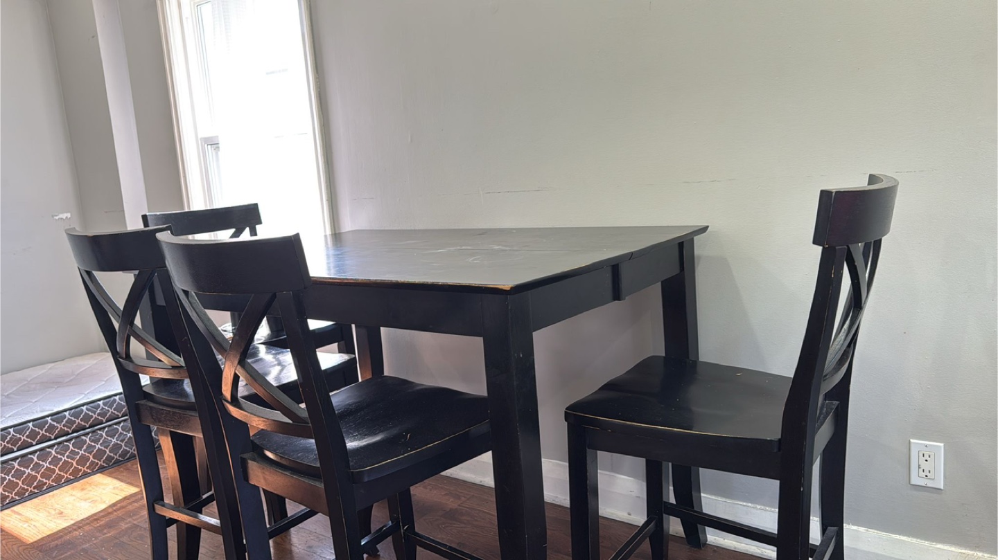 Black Dining Table with 4 Chairs - photo 2