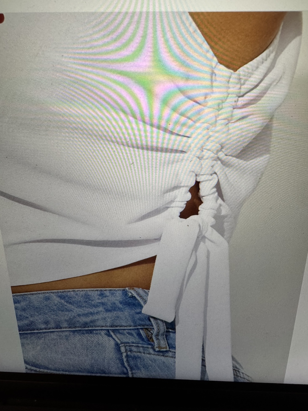 White One-Shoulder Ruched Top - photo 2