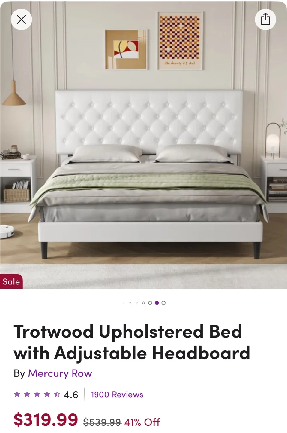 Queen size bed frame + headboard + mattress + bedsheet sets image indicator(2)