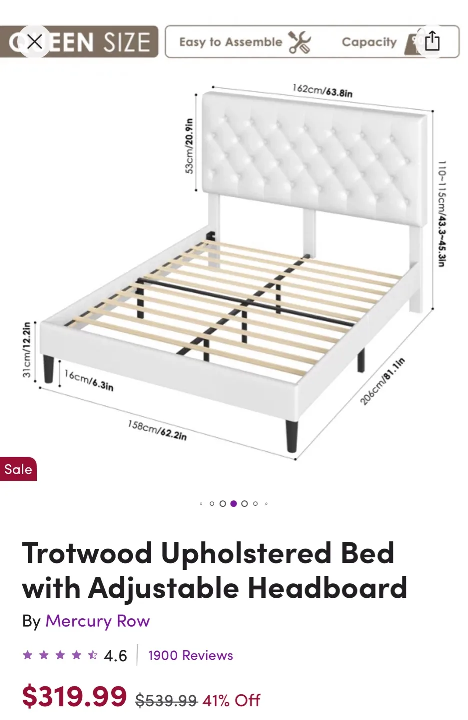 Queen size bed frame + headboard + mattress + bedsheet sets image indicator(3)