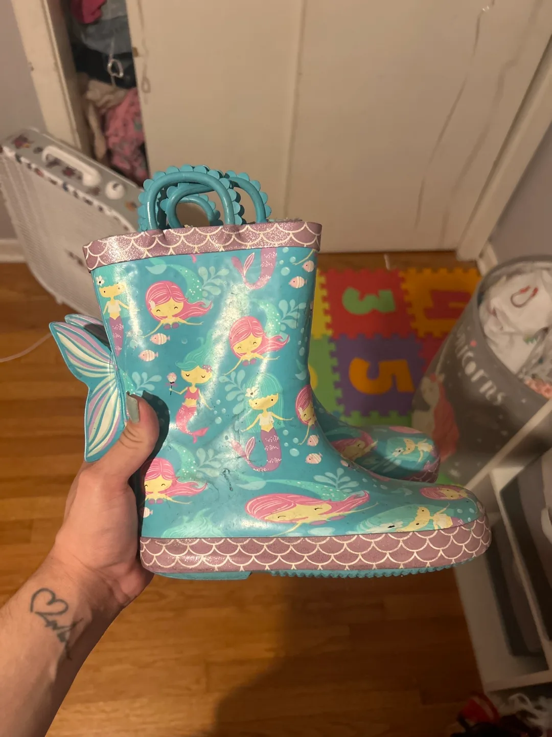 Mermaid Rain Boots - Size 13/1 thumbnail