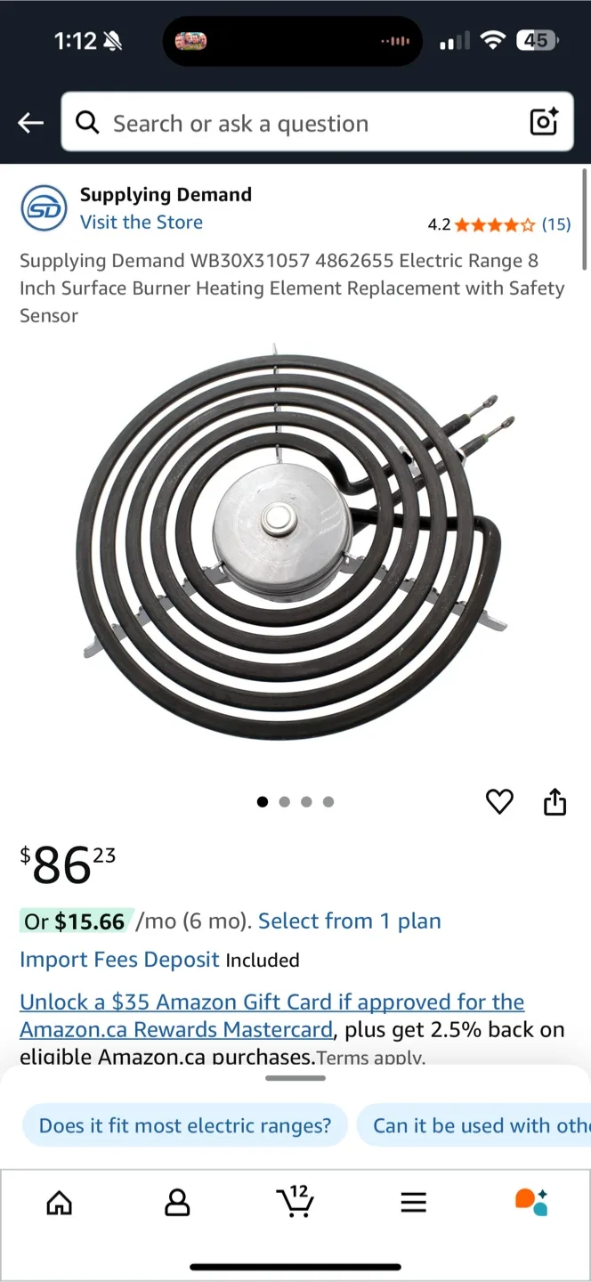 Electric Range 8 Inch Surface Burner Heating Element image indicator(3)