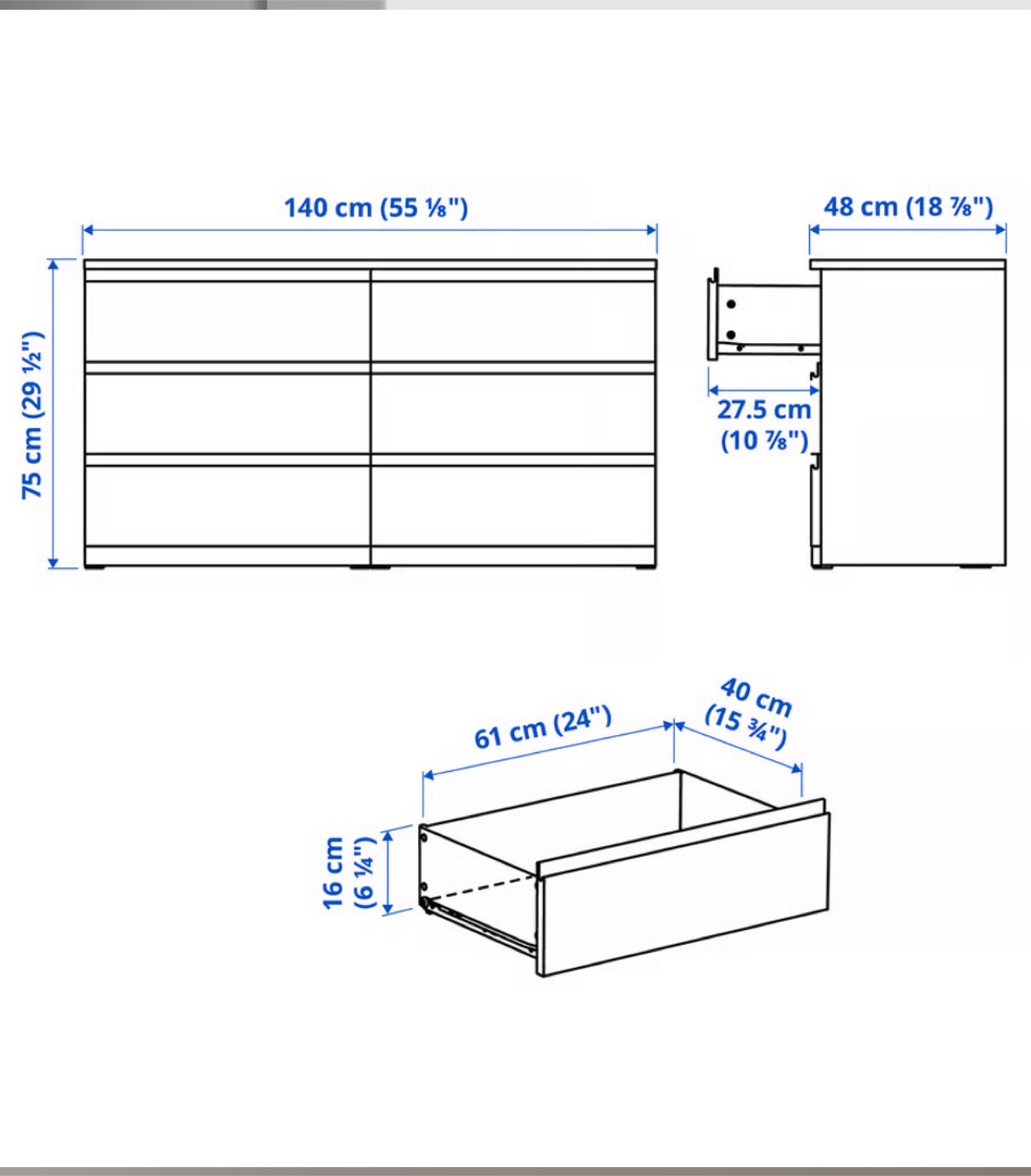 IKEA Hemnes White 6-Drawer Dresser - photo 4