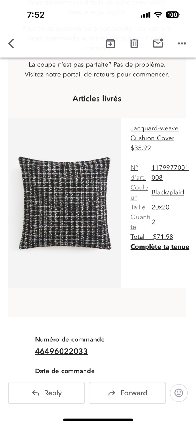 Jacquard Cushion Cover - Black/Plaid - photo 4