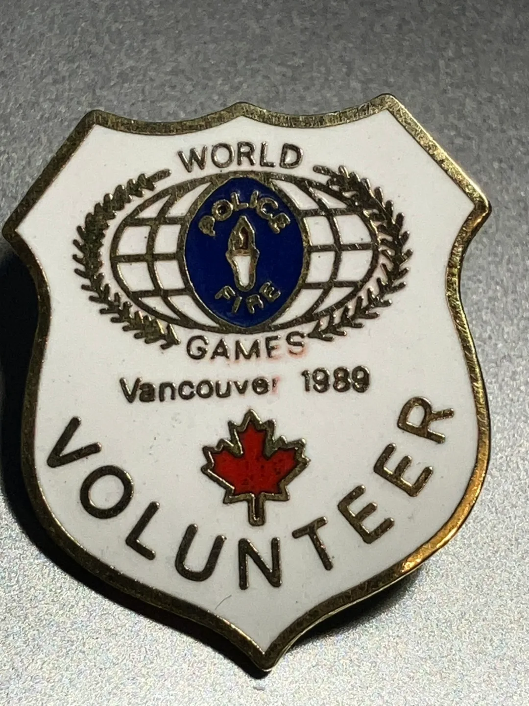 World Police Fire Games Vancouver 1989 Volunteer Pin thumbnail